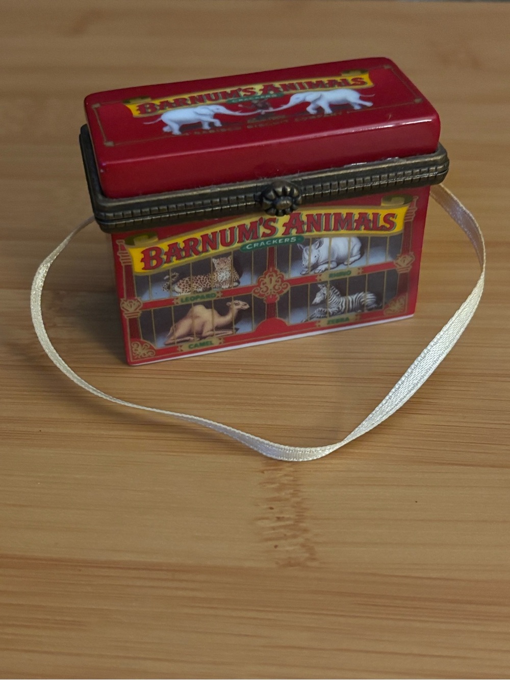 Barnum's Animals Red Decorative Porcelain Storage Box